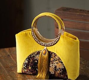 Chandelier Tote. Yellow