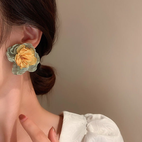 Cloth Flower Earrings